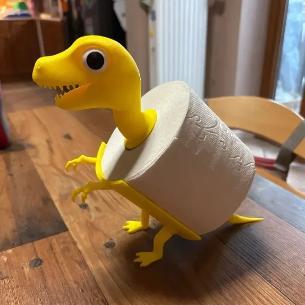 Dinosaur Toilet Roll Holder Funny Animal Toilet Paper Holder Free Paper Standing Bathroom Set 3D Printed Dog Paper Roll Holder 6