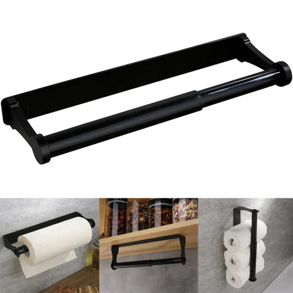 Kitchen Paper Towel Holder Adhesive Tissue Rack Stainless Steel Wall Mount Kitchen Roll Towel Holder Cabinet Storage Napkin Rack 1