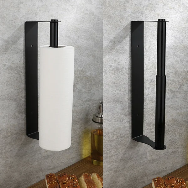 Kitchen Paper Towel Holder Adhesive Tissue Rack Stainless Steel Wall Mount Kitchen Roll Towel Holder Cabinet Storage Napkin Rack 3