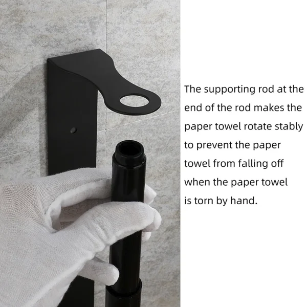 Kitchen Paper Towel Holder Adhesive Tissue Rack Stainless Steel Wall Mount Kitchen Roll Towel Holder Cabinet Storage Napkin Rack 4