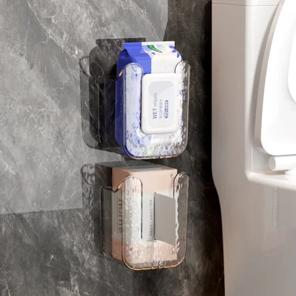 Punch-Free Toilet Paper Holder Box Waterproof Storage Toilet Paper Storage Rack Paper Towel Kitchen Bathroom Storage Box Tools 2