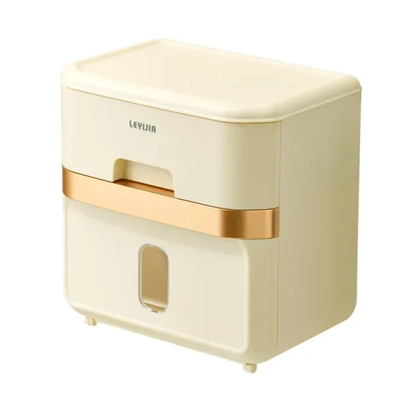Toilet Paper Holder Box holder Bathroom Rack Waterproof Reel Tissue Storage Box Punch-free Kitchen Bathroom Storage Holder 6
