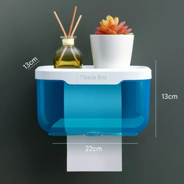 Punch-free Toilet Paper Holder Box Waterproof Storage Toilet Paper Storage Rack Paper Towel Kitchen Bathroom Storage Box 2