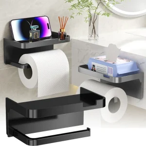 Wall Mounted Toilet Paper Holder Rustproof Thickened Plastic Storage Rack For Bathroom Kitchen Toilet Paper Roll Holder 1
