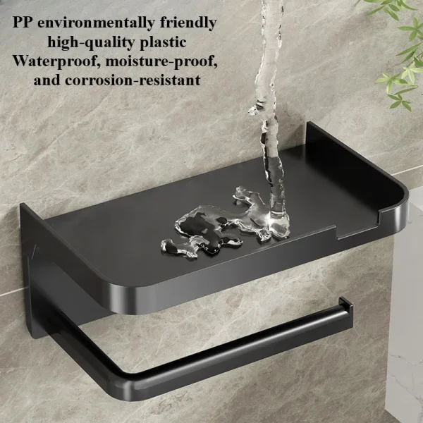 Wall Mounted Toilet Paper Holder Rustproof Thickened Plastic Storage Rack For Bathroom Kitchen Toilet Paper Roll Holder 3