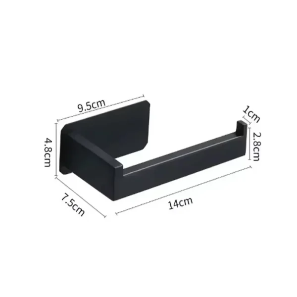 New Paper Holders Stainless Steel Toilet Roll Holder Self Adhesive in Bathroom Tissue Black Finish Easy Installation No Screw 4