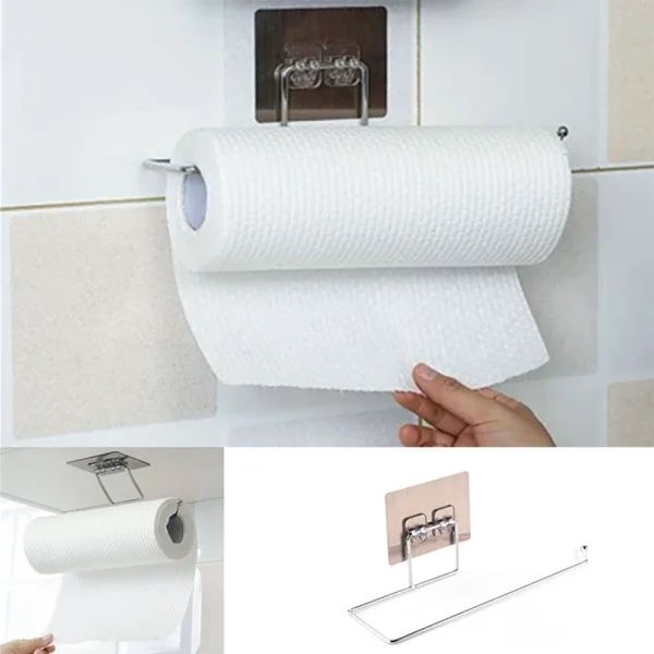 Kitchen Toilet Paper Holder Tissue Holder Hanging Bathroom Toilet Paper Holder Roll Paper Holder Towel Rack Storage Rack 4
