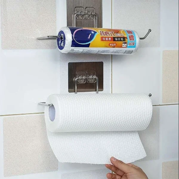 Kitchen Toilet Paper Holder Tissue Holder Hanging Bathroom Toilet Paper Holder Roll Paper Holder Towel Rack Storage Rack 5