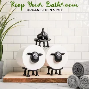 3D Printed Sheep Toilet Paper Holder Free Standing Bathroom Decor with Non-Slip Base Space-Saving Unique Gift 1