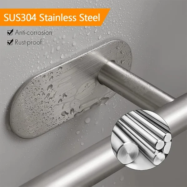 Hanging Paper Roll Towel Holder Bathroom Toilet Storage Stand Kitchen Organizer Napkin Rack Stainless Steel Adhesive Wall Mount 2