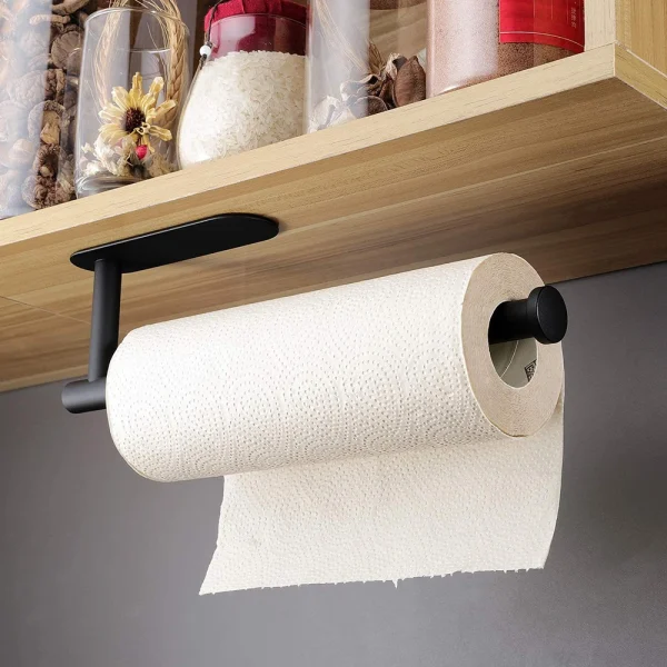 Hanging Paper Roll Towel Holder Bathroom Toilet Storage Stand Kitchen Organizer Napkin Rack Stainless Steel Adhesive Wall Mount 3