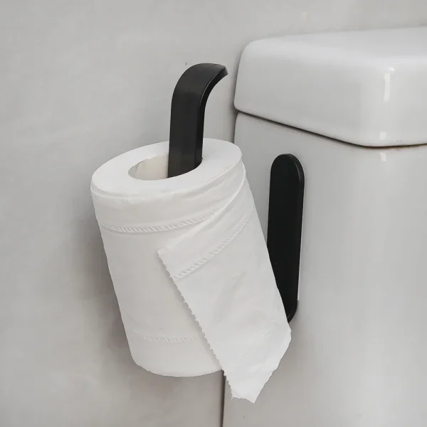 4/1PCS Bathroom Self-adhesive Toilet Paper Rack Wall Mounted Kitchen Towels Cling Film Hanger Without Punching Plastic Holder 3