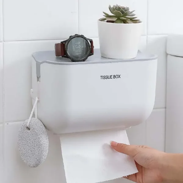 Wall Mounted Toilet Paper Holder Stand Waterproof Paper Towel Dispenser Holder Tissue Box Toilet Roll Holder For Toilet Paper 2