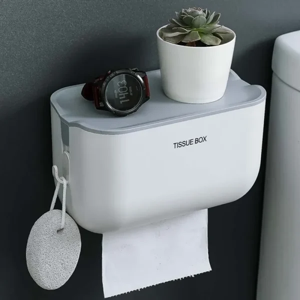 Wall Mounted Toilet Paper Holder Stand Waterproof Paper Towel Dispenser Holder Tissue Box Toilet Roll Holder For Toilet Paper 3