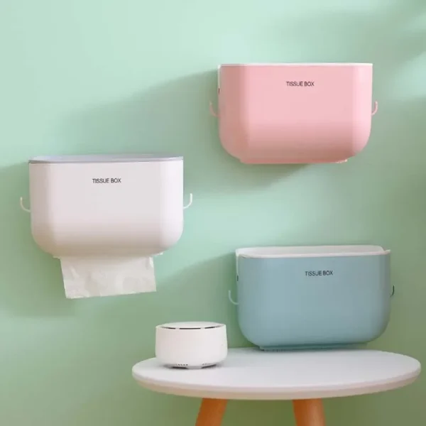 Wall Mounted Toilet Paper Holder Stand Waterproof Paper Towel Dispenser Holder Tissue Box Toilet Roll Holder For Toilet Paper 5