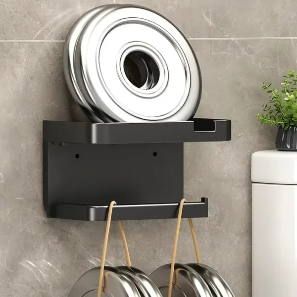 Rustproof Thickened Plastic Wall-Mounted Toilet Paper Holder for Bathroom/Kitchen with Phone Storage 6