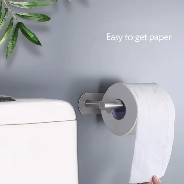 Self Adhesive Toilet Paper Towel Holder Stainless Steel Wall Mount No Punching Tissue Towel Roll Dispenser for Bathroom Kitchen 4