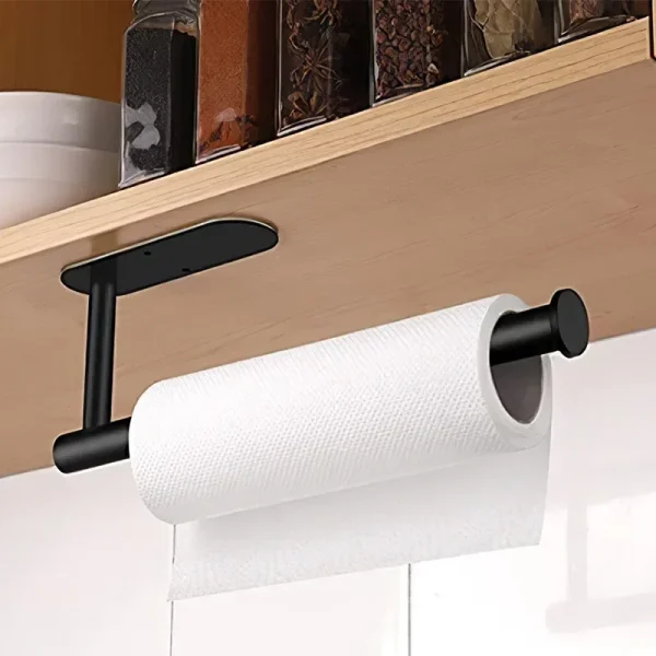 Adhesive Toilet Paper Holder Stainless Steel Wall Mount Kitchen Roll Towel Rack Napkin Dispenser Absorbent Stand Tissue Hanger 2