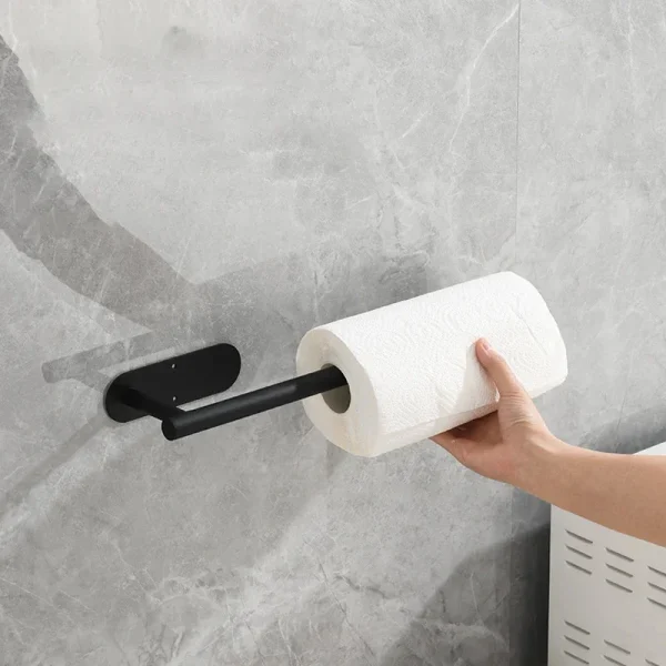 Adhesive Toilet Paper Holder Stainless Steel Wall Mount Kitchen Roll Towel Rack Napkin Dispenser Absorbent Stand Tissue Hanger 5