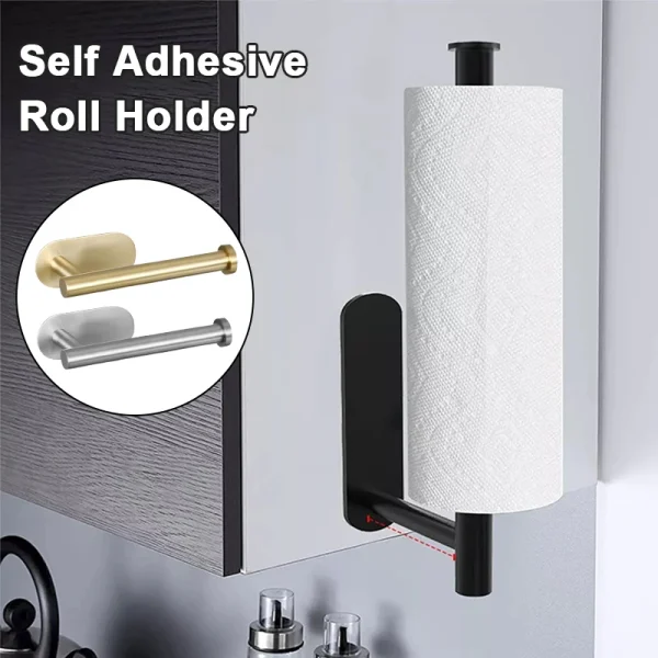Stainless Steel Toilet Paper Holder Kitchen Roll Holder Cabinet Storage Dining Rack Wall Mounted Towel Holder 1