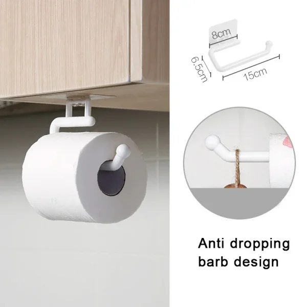 Kitchen Paper Roll Holder Towel Hanger Rack Bar Cabinet Rag Hanging Holder Shelf Toilet Paper Towel Holders for Kitchen 4