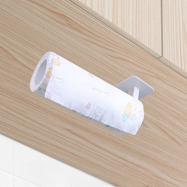 1/2pcs Adhesive Toilet Roll Paper Holder Organizer Wall Mount Storage Stand Kitchen Bathroom No Drill Tissue Towel Dispenser 2