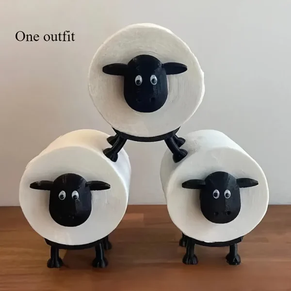 1pc/3pc Cute Sheep Dog Shape Toilet Tissue Rack Free Standing Storage Roll Paper Holder Animal Shape Decorative Toilet Paper Rac 4