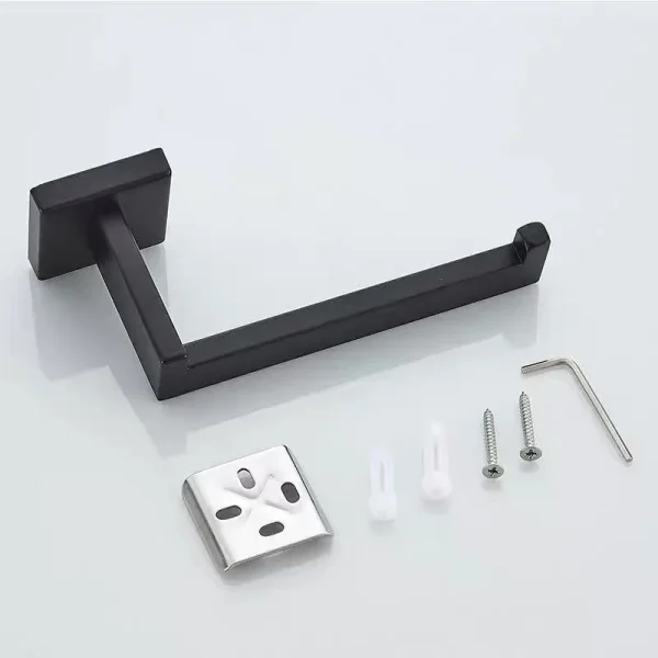 304 Stainless Steel Bathroom Accessories 1 Piece Matte Black Toilet Paper Holder Wall Mounted Tissue Roll Hanger Bathroom 1