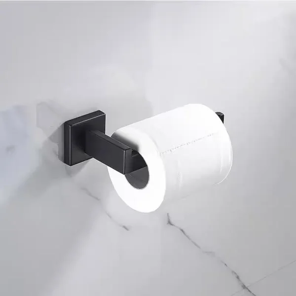 304 Stainless Steel Bathroom Accessories 1 Piece Matte Black Toilet Paper Holder Wall Mounted Tissue Roll Hanger Bathroom 2