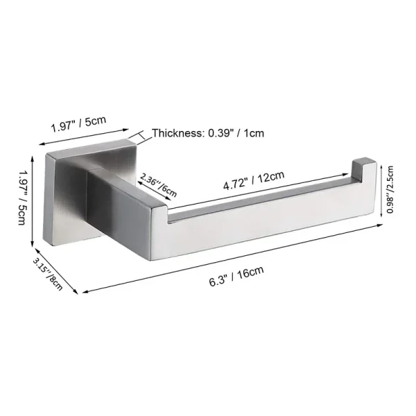 304 Stainless Steel Bathroom Accessories 1 Piece Matte Black Toilet Paper Holder Wall Mounted Tissue Roll Hanger Bathroom 6