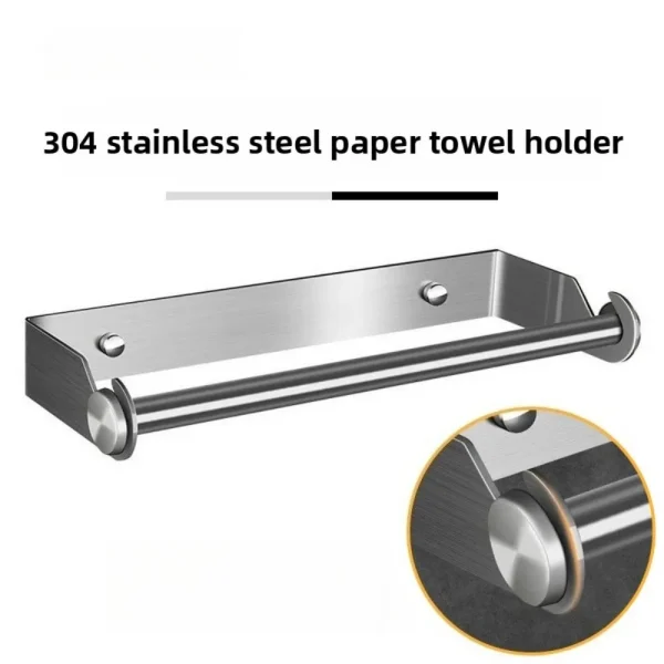 No Drill Stainless Steel Paper Towel Holder Wall Mounted Roll Stand for Kitchen Bathroom Wipe Hanging Storage Rack Tissue Holder 1