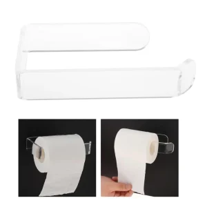 New 1PC Acrylic Toilet Paper Holder Tissue Rack Wall Mounted Bathroom Kitchen Roll Holder Paper Rack Modern Tissue Roll Hanger 1