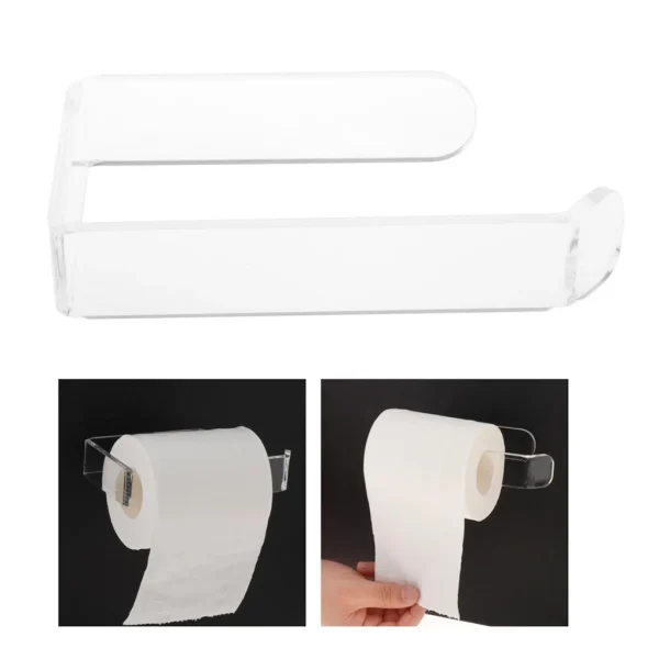 New 1PC Acrylic Toilet Paper Holder Tissue Rack Wall Mounted Bathroom Kitchen Roll Holder Paper Rack Modern Tissue Roll Hanger 1