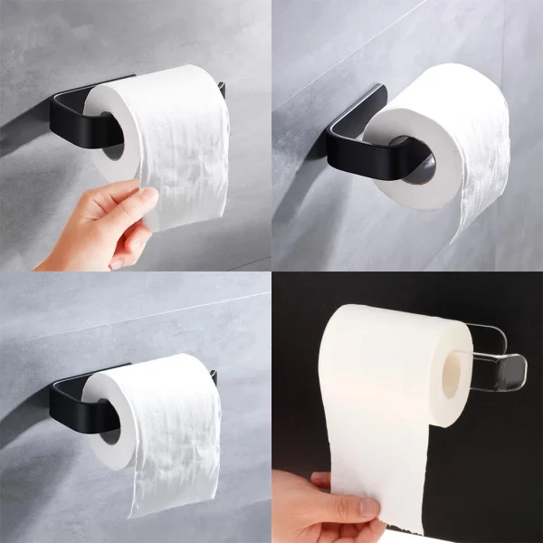 New 1PC Acrylic Toilet Paper Holder Tissue Rack Wall Mounted Bathroom Kitchen Roll Holder Paper Rack Modern Tissue Roll Hanger 2
