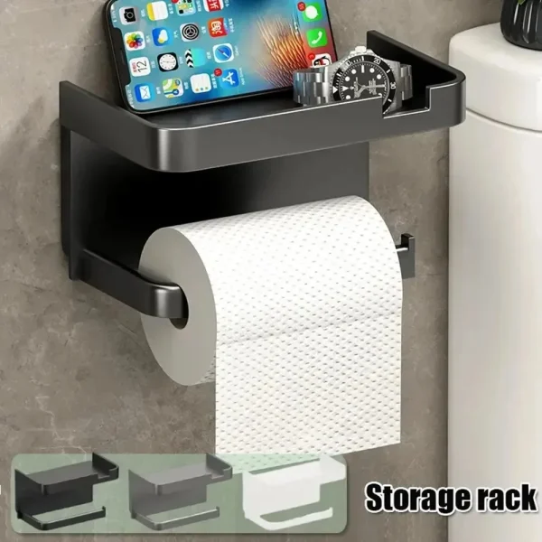 Bathroom Paper Holder Toilet Roll Holder Kitchen Towel Placement Of Seasoning Bottles Bathroom Wall Roll Of Paper Phone Storage 2