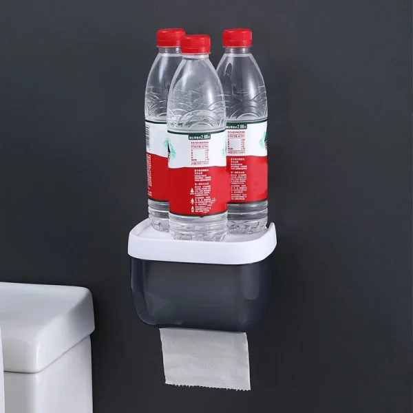 Wall Mount Toilet Napkin Holder Waterproof Mobile Phone Storage Shelf Toilet Napkin Storage Rack Tissue Bathroom Box 3 Colors 4