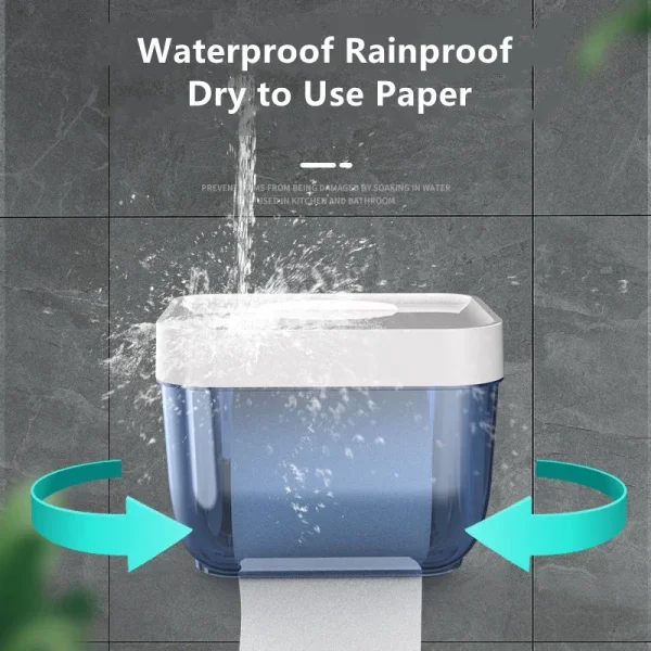 Wall Mount Toilet Napkin Holder Waterproof Mobile Phone Storage Shelf Toilet Napkin Storage Rack Tissue Bathroom Box 3 Colors 6