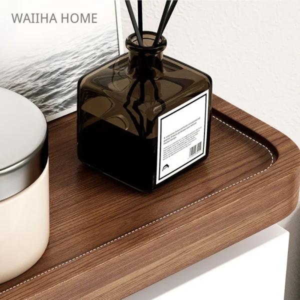 Toilet Paper Holder with Black Walnut Shelf for Bathroom Wall Mounted Toilet Paper Tissue Holder Double Roll Black Phone Rack 2