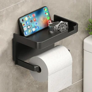 Multi-functional Stainless Steel Bathroom Wall-mounted Storage Box Toilet Paper Holder, Tissue Box Shelf, Phone Stand 1