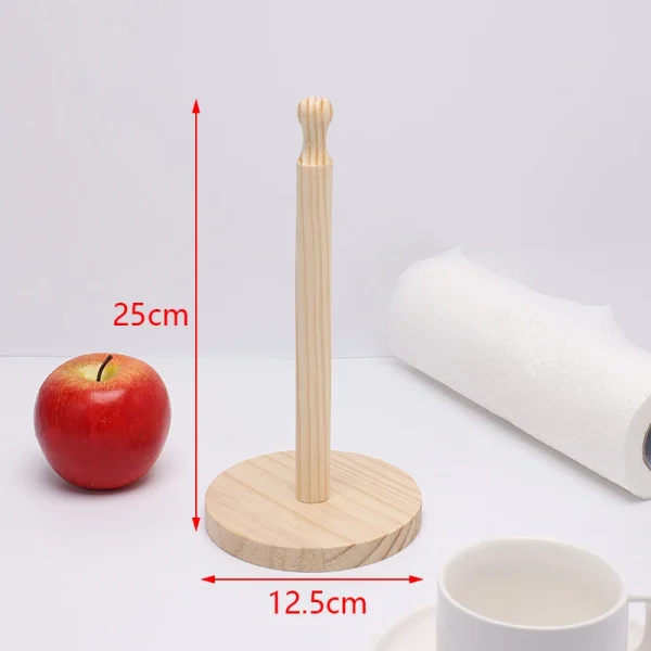 1Pc Paper Towel Holder Wooden Kitchen Bathroom Restaurant Durable Anti-Skid Tissue Vertical Stand Rack Hook Storage Accessories 6