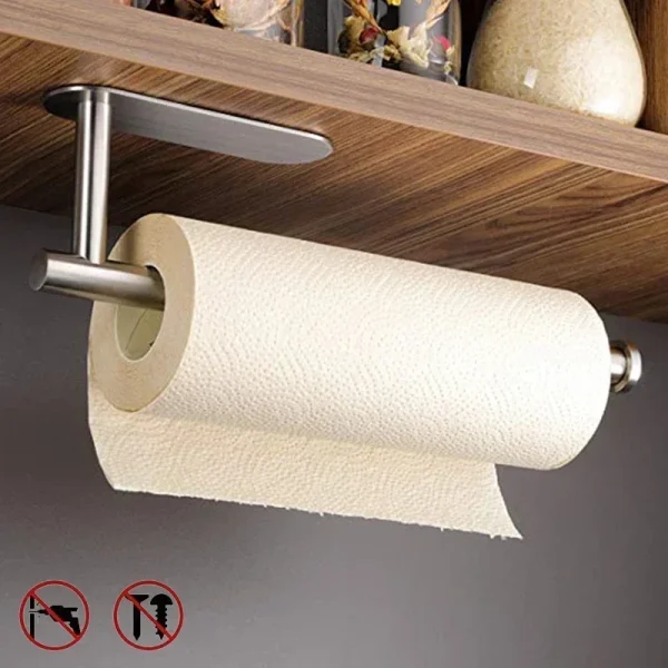 No Punching Toilet Paper Holder Self Adhesive Toilet Roll Paper Holders Bathroom Kitchen Paper Roll Holder Bath Towel Holder 1
