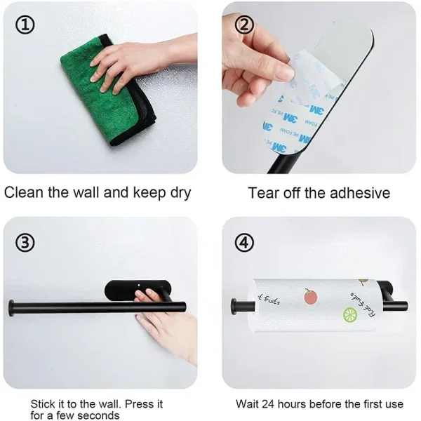 No Punching Toilet Paper Holder Self Adhesive Toilet Roll Paper Holders Bathroom Kitchen Paper Roll Holder Bath Towel Holder 5