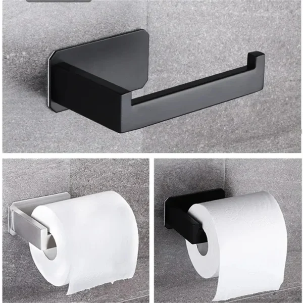 304 Stainless Steel Chrome Finished Toilet Roll Paper Holder Wall Mounted Quadrate Mirror Polished Bathroom Accessories 2