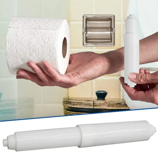 Extendable Toilet Paper Holder Spring-loaded Toilet Paper Holder Replacement Rod Set Easy Installation Adjustable for Bathroom 3
