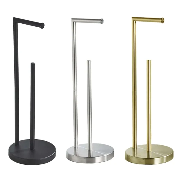 1/3 Rolls Toilet Paper Holder Stand Bathroom Floor Storage with Dispenser Rustproof Freestanding Tissue Rack Bathroom Holder 1