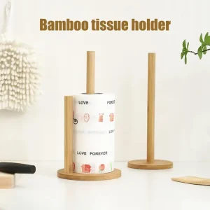 Wooden Paper Towel Holder Kitchen Wooden Roll Paper Towel Holder Vertical Wooden Paper Roll Organizer For Kitchen Toilet 1