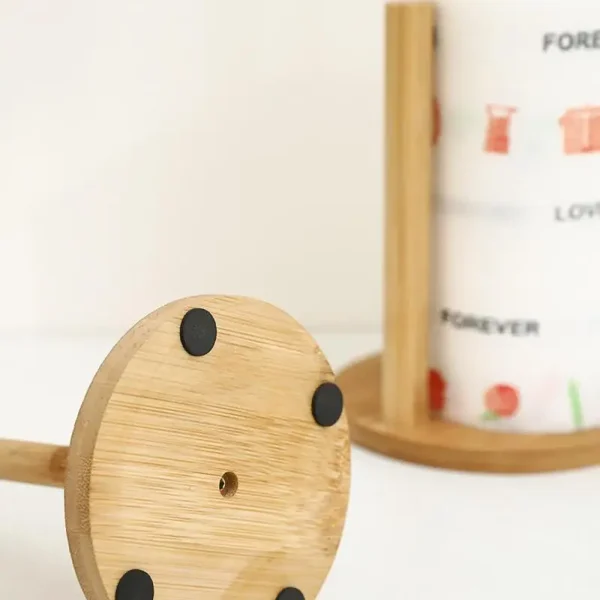 Wooden Paper Towel Holder Kitchen Wooden Roll Paper Towel Holder Vertical Wooden Paper Roll Organizer For Kitchen Toilet 4