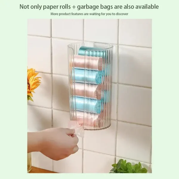 Toilet Paper Holder Wall Mount Waterproof Bathroom Roll Holder No Drilling Kitchen Paper Towel Dispenser Space Saving Organizer 3