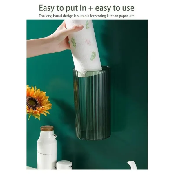 Toilet Paper Holder Wall Mount Waterproof Bathroom Roll Holder No Drilling Kitchen Paper Towel Dispenser Space Saving Organizer 5