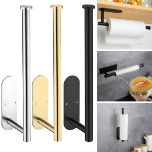 Adhesive Toilet Paper Holder Stainless Steel Toilet Roll Paper Stand Kitchen Roll Towel Rack Tissue Hanger Bathroom Accessories 1
